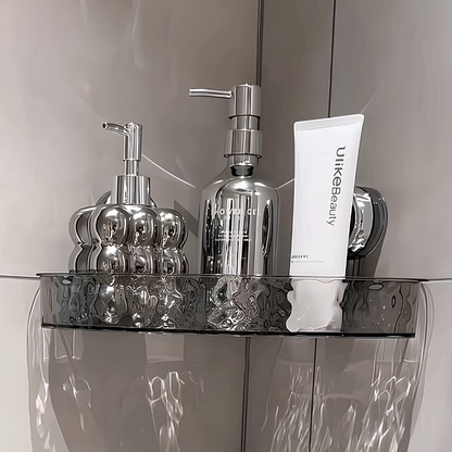 Transparent Corner Bathroom Shelf with Hooks